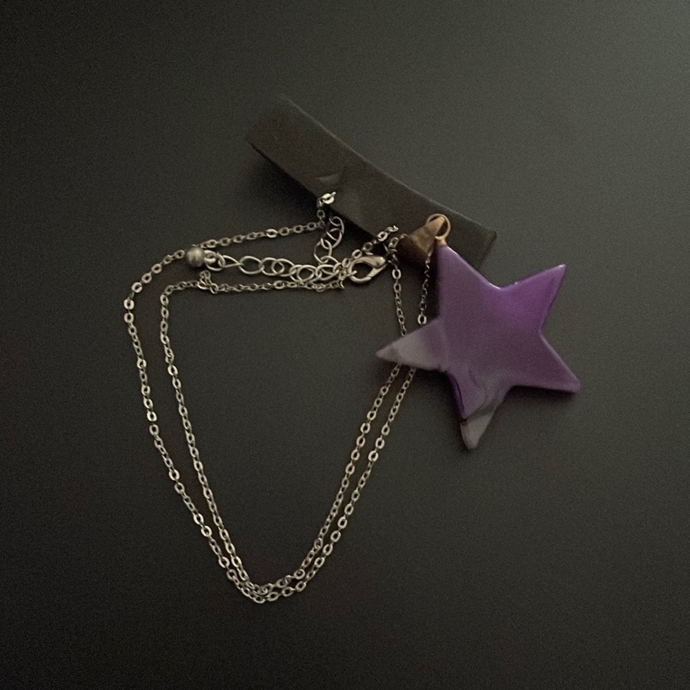 Unique Purple Gemstone Star Necklace ⭐️